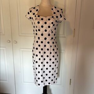 Grace Karin Black and White Polka Dot Midi Dress Disney Bound or the office.